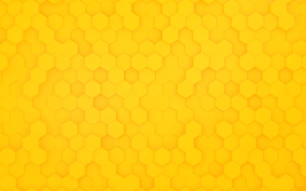 3DCG Abstract Irregularly aligned hexagons Image of honey 3DCG Abstract Irregularly aligned hexagons Image of honey soft nest stock pictures, royalty-free photos & images