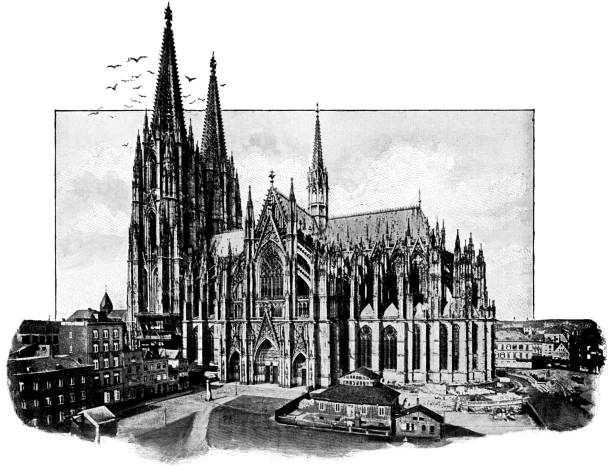 istock Cologne Cathedral at Cologne in North Rhine-Westphalia, Germany - 19th Century 1388015820