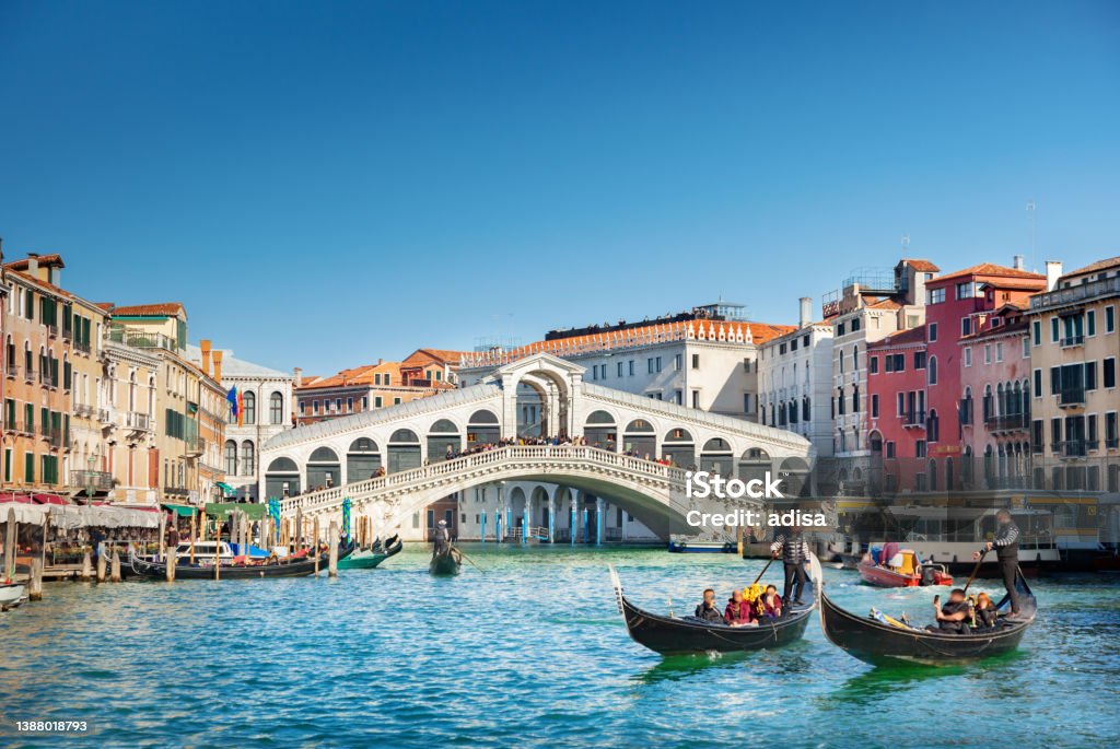 Grand Canal in Venice Grand canal on sunny day in Venice, Italy Venice - Italy Stock Photo