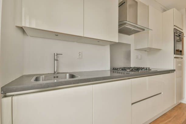 istock The interior of a small kitchen in white tones 1388021726