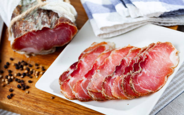 istock Cured sirloin pork. Dish of Belarusian cuisine 1388024122