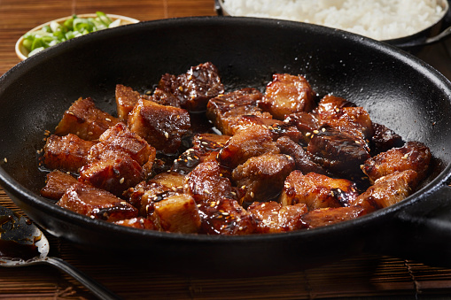 Chinese Braised Pork Belly with White Rice