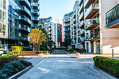 istock Apartment buildings in a residential area 1388026461