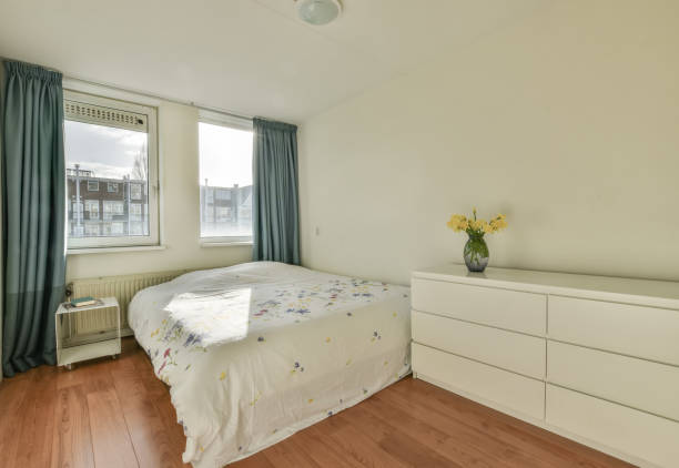 istock A small bedroom with a large double bed 1388030037