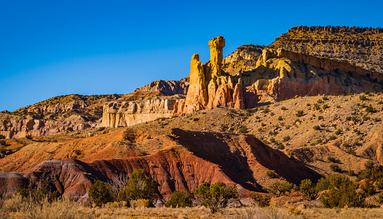 View of Chimney Rock at Ghost Ranch in New Mexico