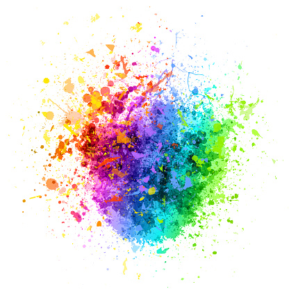 Abstract rainbow colored grunge exploding vector illustration