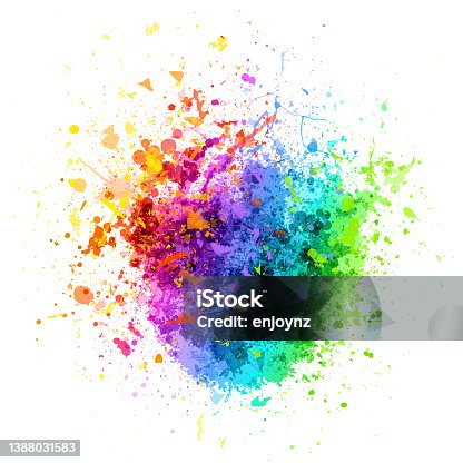 istock Rainbow colored grunge vector explosion 1388031583