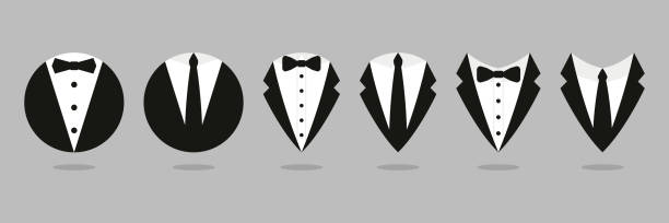 ilustrações de stock, clip art, desenhos animados e ícones de butler gentleman collection icons. vector businessman symbols - smoking