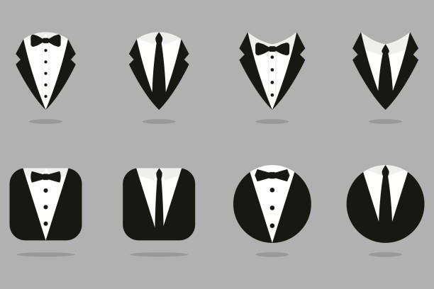 Butler gentleman set icons. Vector businessman symbols Butler gentleman set icons. Vector businessman symbols butler stock illustrations