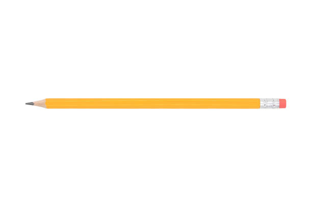 istock Simple wooden yellow pencil with eraser isolated on white background 1388032292