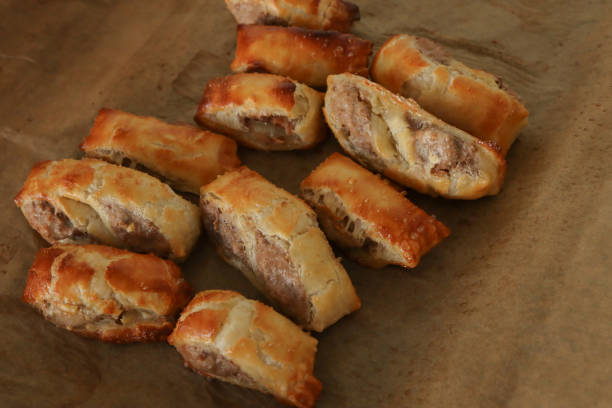 Tray of sausage rolls