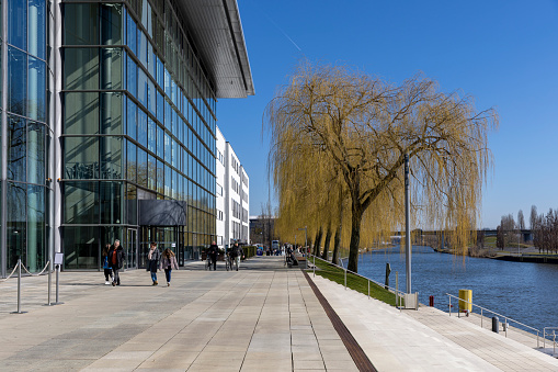 Wolfsburg, Germany - Mar 13th 2022: Autostadt in Wolfsburg is a combination of business and pleasure. people pick up their new cars here. It has been operational for 20 years already.