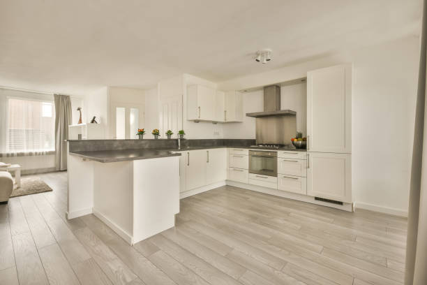 istock Kitchen interior with white furniture 1388047399