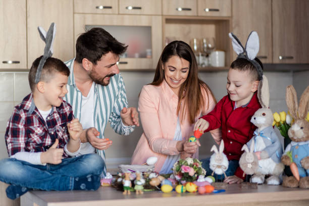 istock Happy young family having fun on Easter Day 1388053426