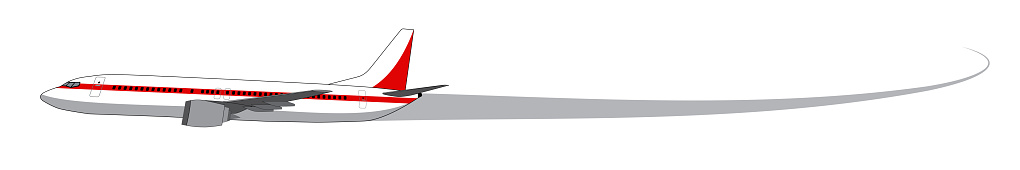 Commercial airliner airplane with a path tail - Vector Illustration