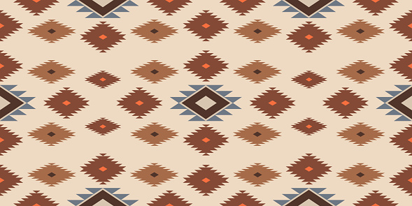 Western Pattern Pale Western Style Design In A Seamless Repeat Pattern Vector Illustration ...