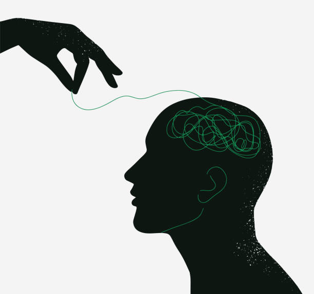 istock The therapist untangles the confusing thoughts and emotions in the client's head. Psychotherapy session concept. Treatment of anxiety, depression. 1388053767