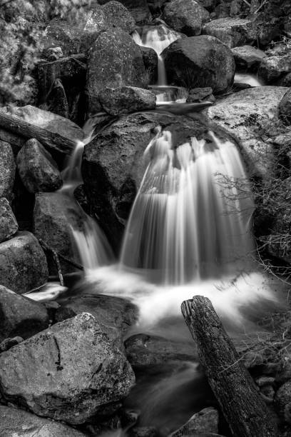 Waterfall Black and White stock photo