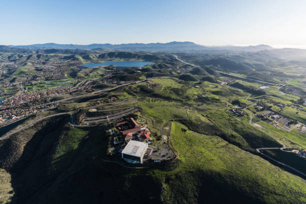 Aerial view of Ronald Reagan Presidential Library and Center for Public Affairs on March 26, 2018 in Simi Valley, California, USA. stock photo