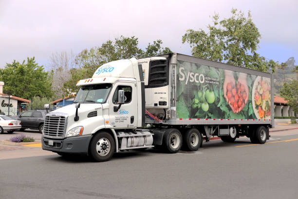 The Delivery Truck of Sysco Corporation stock photo