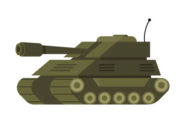 Vector illustration of Cartoon military tank. Vector illustration