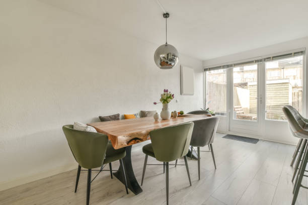istock Interior of the dining area with flowers 1388077451