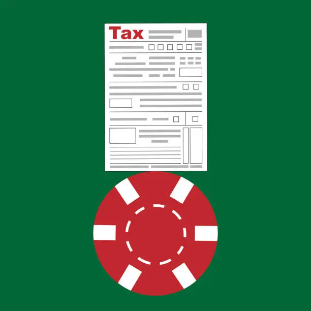 Vector illustration of Gambling tax