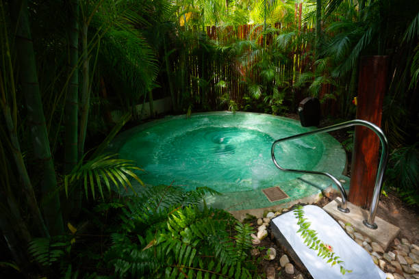 istock Tranquil outdoor hot tub 1388082313
