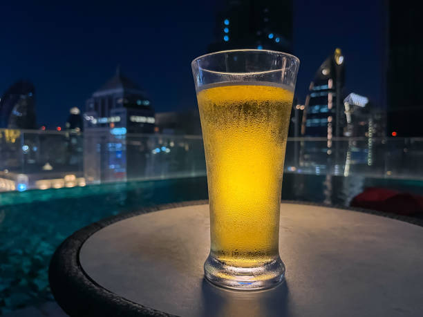 istock A glass of beer puts on table at rooftop bar 1388089314