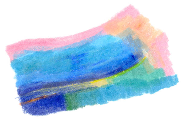 Visual background material for crayon drawings with the image of refreshing waves and summer.