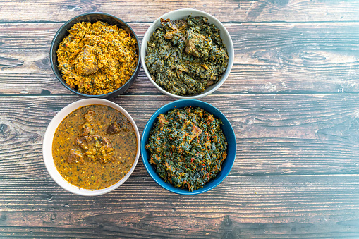 Egusi Ogbonno Vegetable and Afang soup