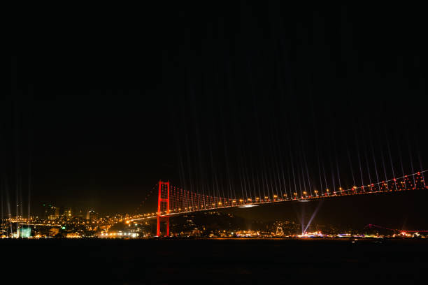 istock Turkey Republic Anniversary, fireworks at Istanbul Bosphorus 1388101534