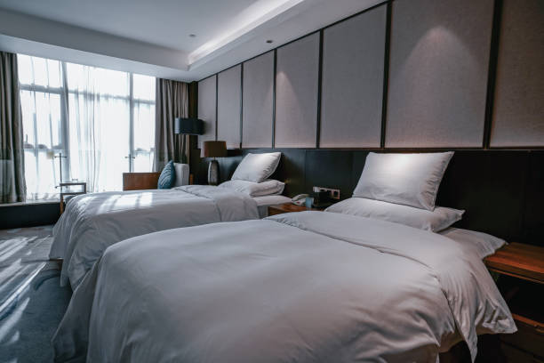 istock Elegant and comfortable home and hotel bedroom interior. 1388102497