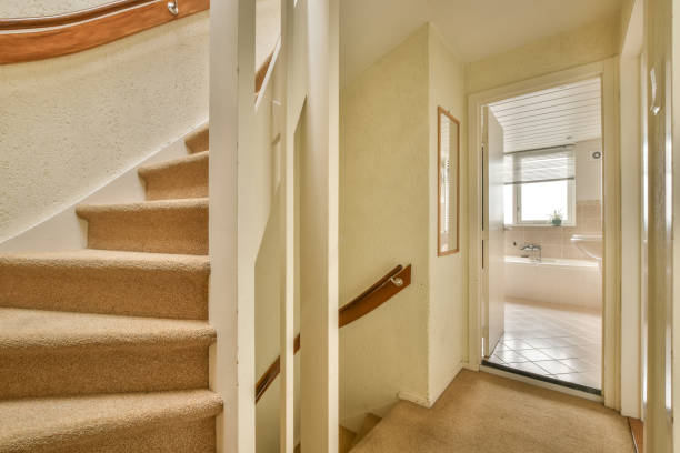 istock Spiral staircase and access to the bathroom 1388103776