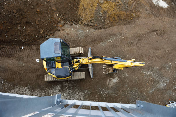 istock High angle view of construction site on lunch break. 1388107736