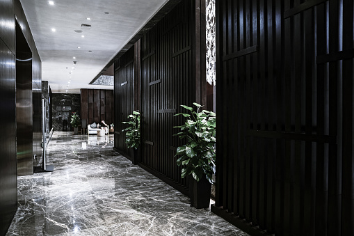 The hotel corridor
