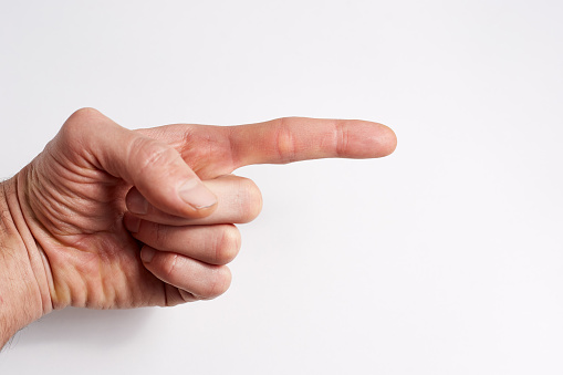 Zeiger Finger Zeigefinger Mit Weißem Hintergrund Auf Weißem Hintergrund Der Nach ...