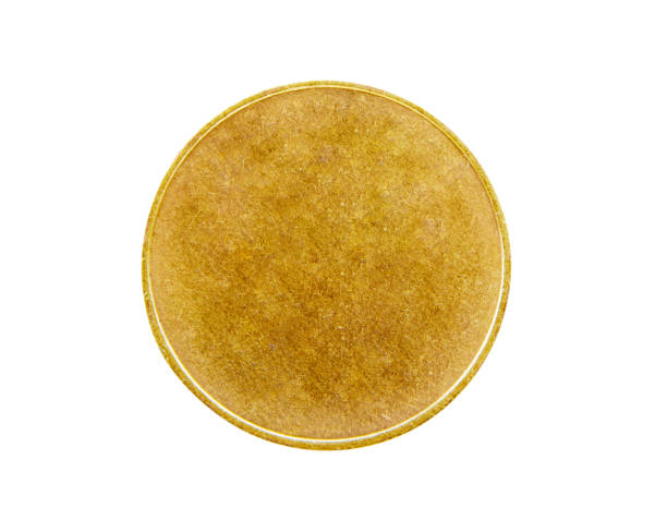 istock Old Gold coin, an empty gold coin template isolated on a white background. Empty obverse and reverse of a metal coin 1388117619