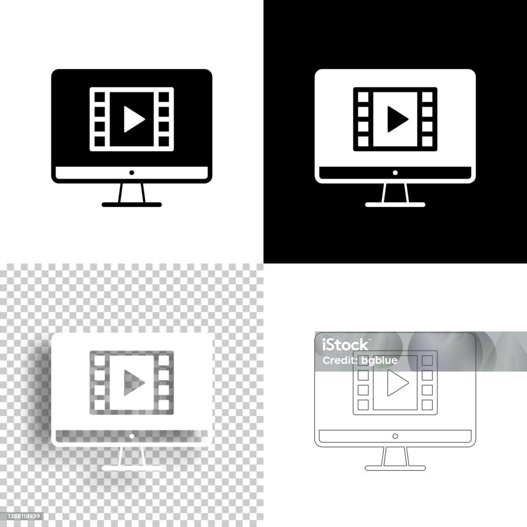 Xem Video Trên Máy Tính Để Bàn Biểu Tượng Cho Thiết Kế Nền Trống ...
