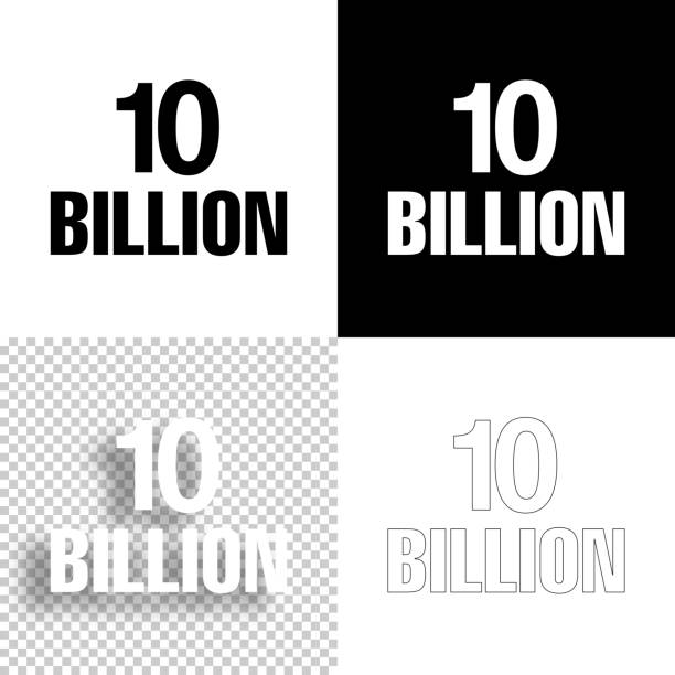 10 Billion. Icon for design. Blank, white and black backgrounds - Line icon Icon of "10 Billion" for your own design. Four icons with editable stroke included in the bundle: - One black icon on a white background. - One blank icon on a black background. - One white icon with shadow on a blank background (for easy change background or texture). - One line icon with only a thin black outline (in a line art style). The layers are named to facilitate your customization. Vector Illustration (EPS10, well layered and grouped). Easy to edit, manipulate, resize or colorize. Vector and Jpeg file of different sizes. billions quantity stock illustrations