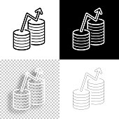 istock Money growth. Icon for design. Blank, white and black backgrounds - Line icon 1388120477
