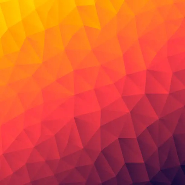 Vector illustration of Polygonal mosaic with Orange gradient - Abstract geometric background - Low Poly