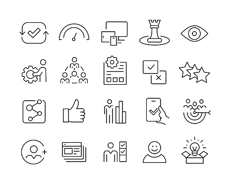 User Experience Icons - Vector Line Icons. Editable Stroke. Vector Graphic