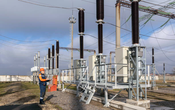 istock A power engineer inspects substation equipment. Energy. Industry 1388131335