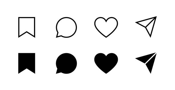 kuvapankkikuvitukset aiheesta jaa, tallenna, tykkää ja kommentoi -kuvakejoukko. vektori eps 10 - save icon