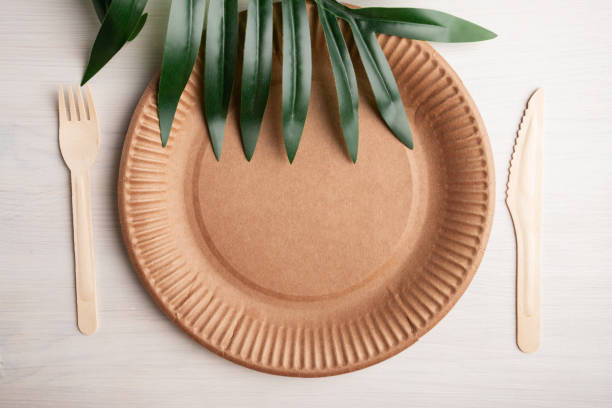 istock Eco friendly tableware, Recycling and food delivery concept 1388133252
