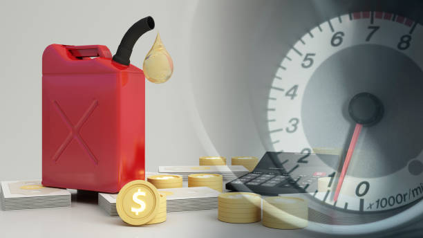 red portable oil tank with fuel dripping out situation of high oil crisis. Expensive oil, fuel, oil flows into coin US dollars money cash on white isolated background 3d rendering illustration red portable oil tank with fuel dripping out situation of high oil crisis. Expensive oil, fuel, oil flows into coin US dollars money cash on white isolated background 3d rendering illustration kilometre stock pictures, royalty-free photos & images
