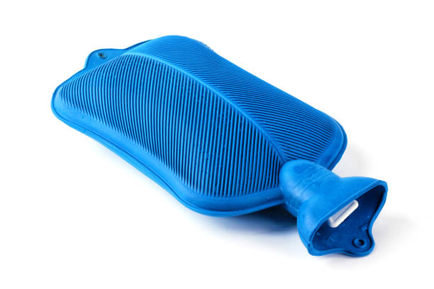 Blue hot-water bottle, close-up