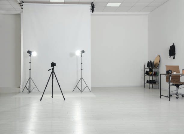 istock Photo studio interior with set of professional equipment 1388140422