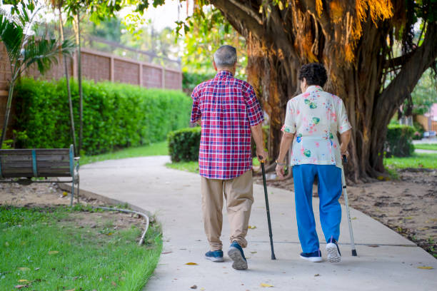 istock Active seniors are walking in the public park. 1388140868